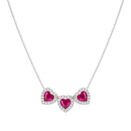 240303/006 ALLMYLOVE necklace 925 silver,CZ, RED