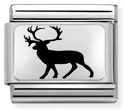 330192/01 NEW Silver Black Stag Link