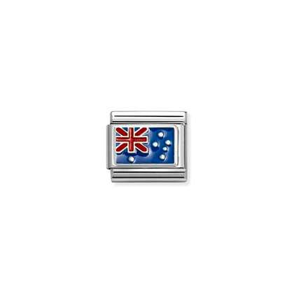 330207/36 Classic Silver & Enamel Flag AUSTRALIA Link