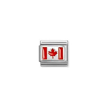 330207/37 Classic Silver & Enamel Flag CANADA Link