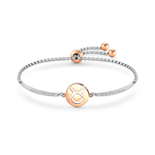 MILLELUCI bracelet in steel and crystals ZODIAC (002_Taurus)