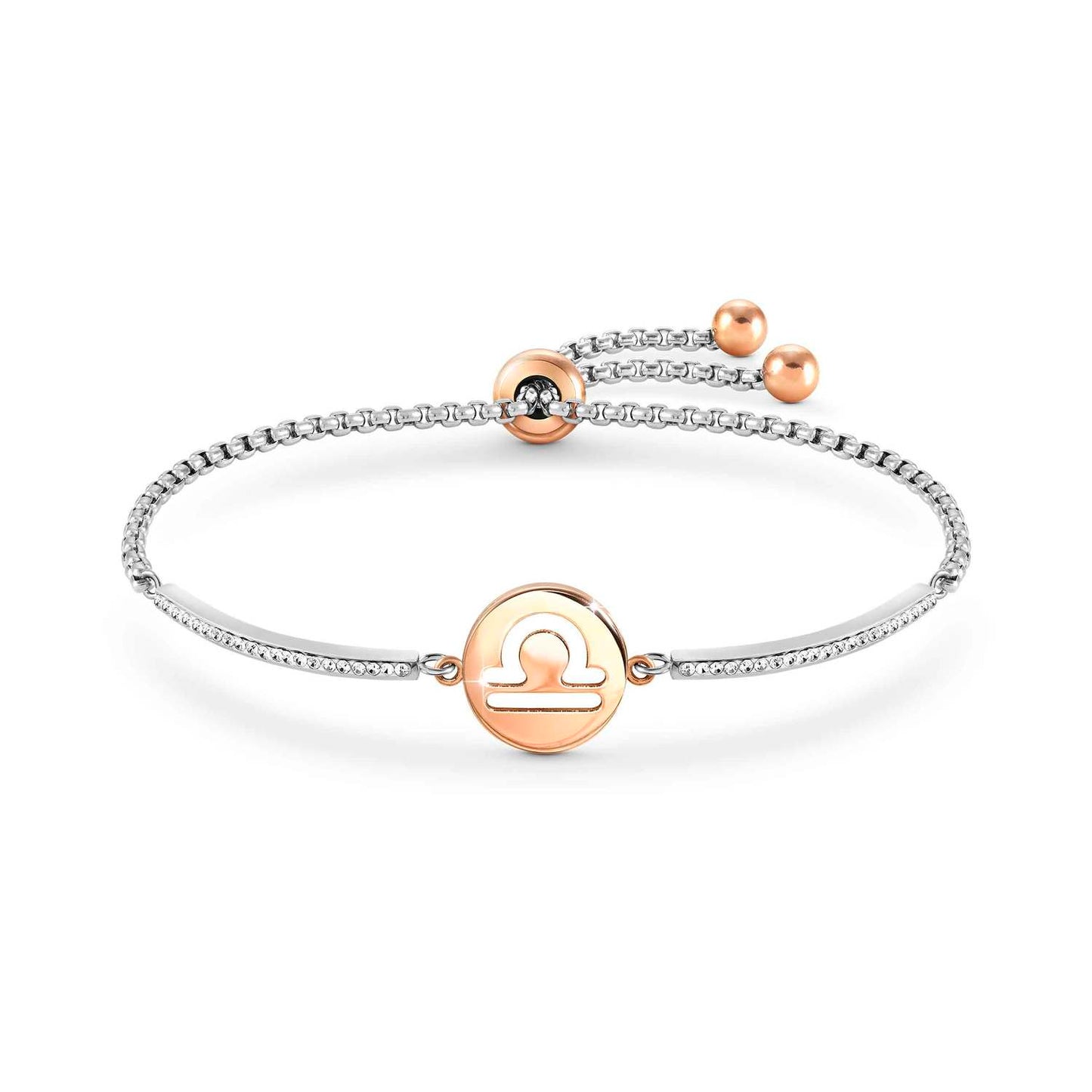 MILLELUCI bracelet in steel and crystals ZODIAC (007_Libra)