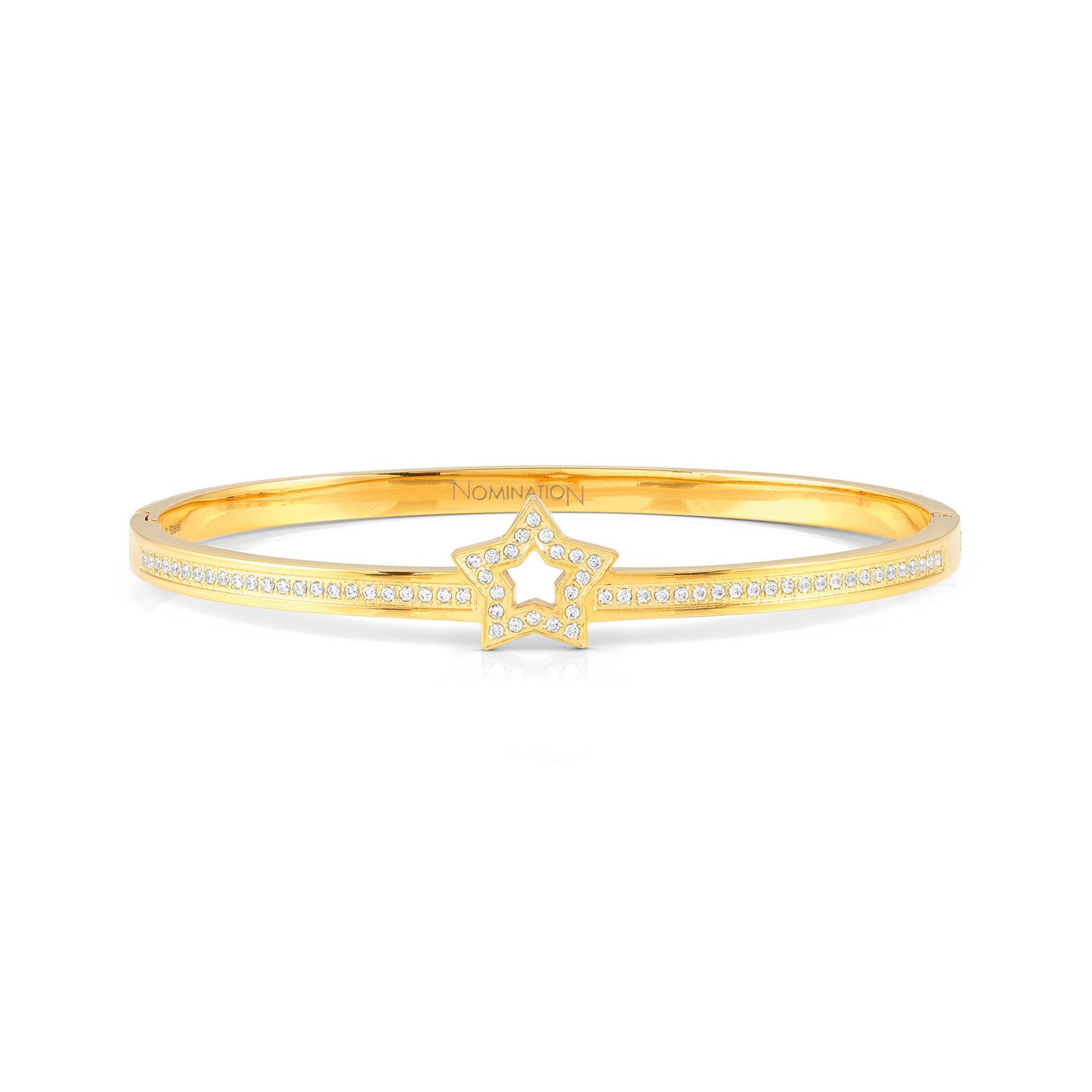 029501/009 (S) (Y STAR) PRETTY BANGLES YELLOW PVD in steel and cz SYMBOLS