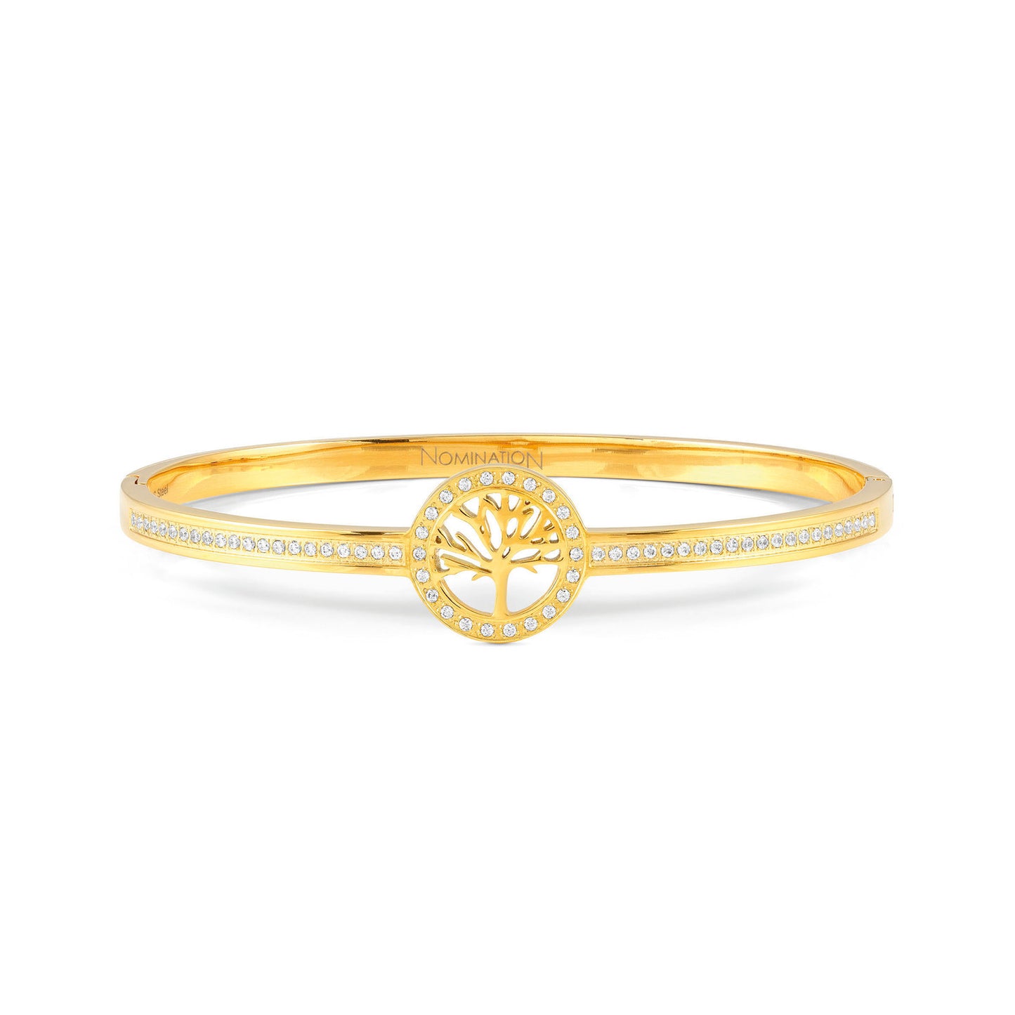 029501/030 (S) (YELLOW TREE OF LIFE) PRETTY BANGLES bracelet in steel & YELLOW PVD CPATED FINISH and cz SYMBOLS