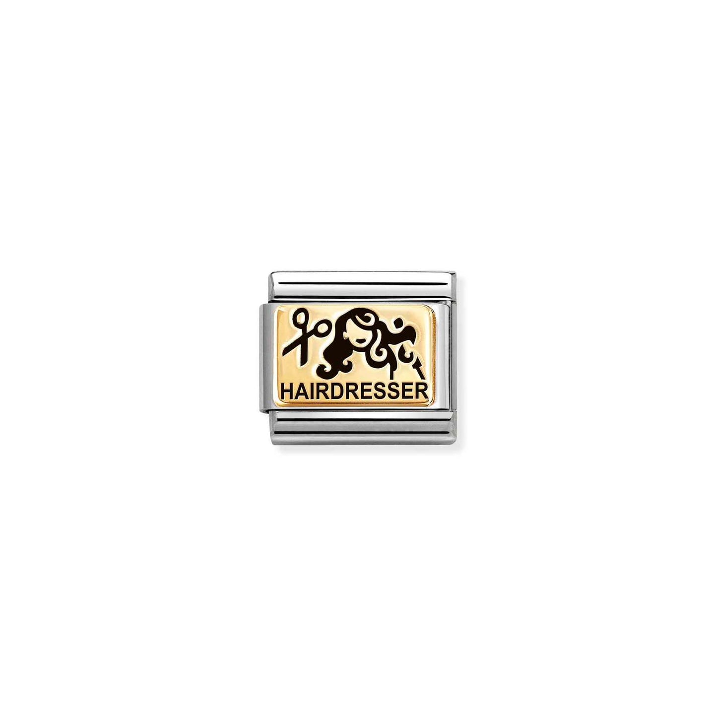 030166/53 Composable Classic PLATES (IC) in steel and bonded yellow gold (53_Hairdresser)