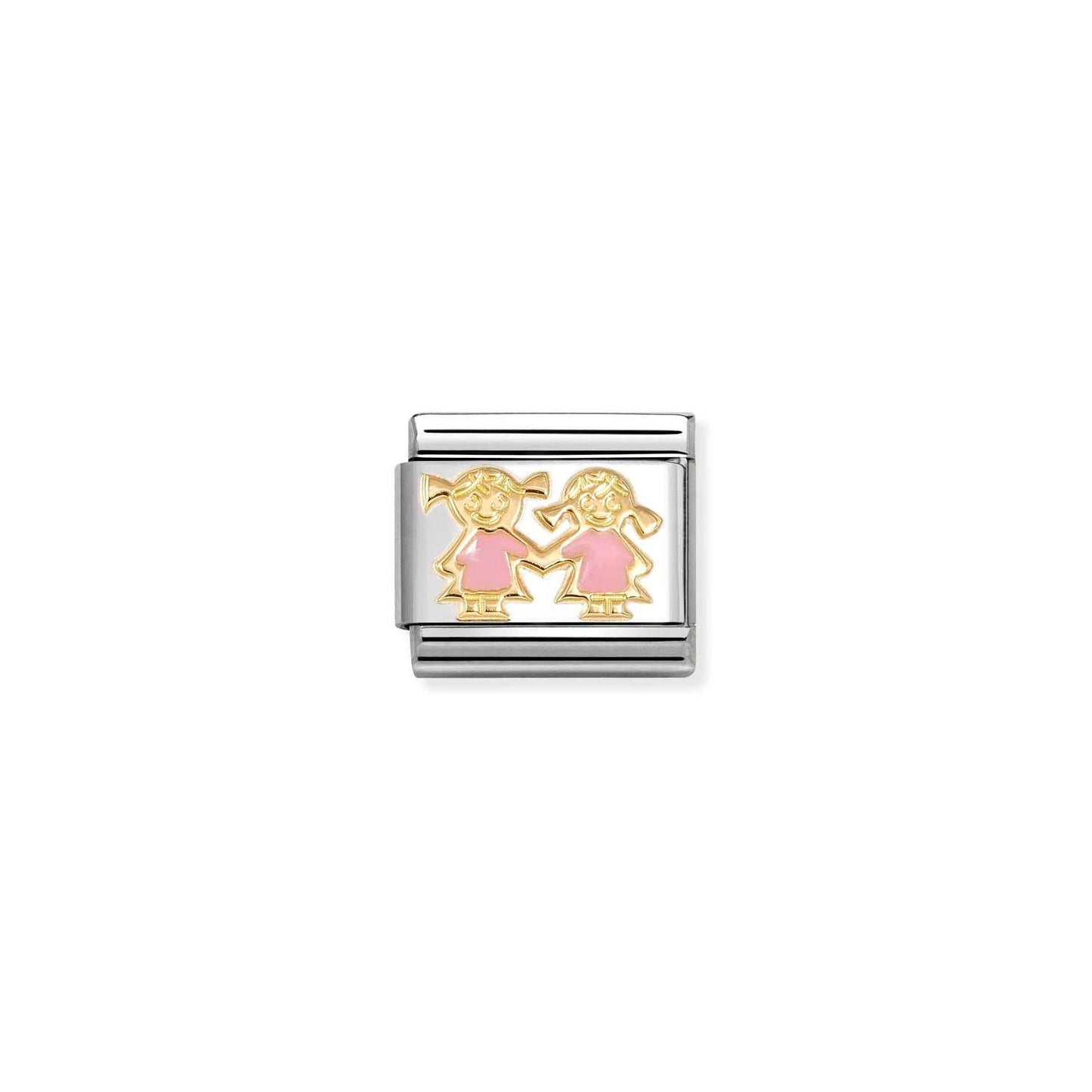 030272/91 NEW Composable Classic 18ct Yellow Gold Enamel Sisters Link