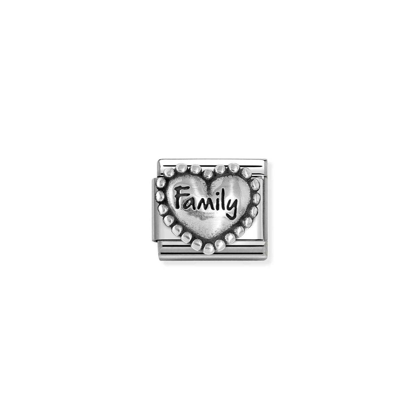 330101/84 NEW Composable Classic Sterling Silver Beaded Heart FAMILY Link