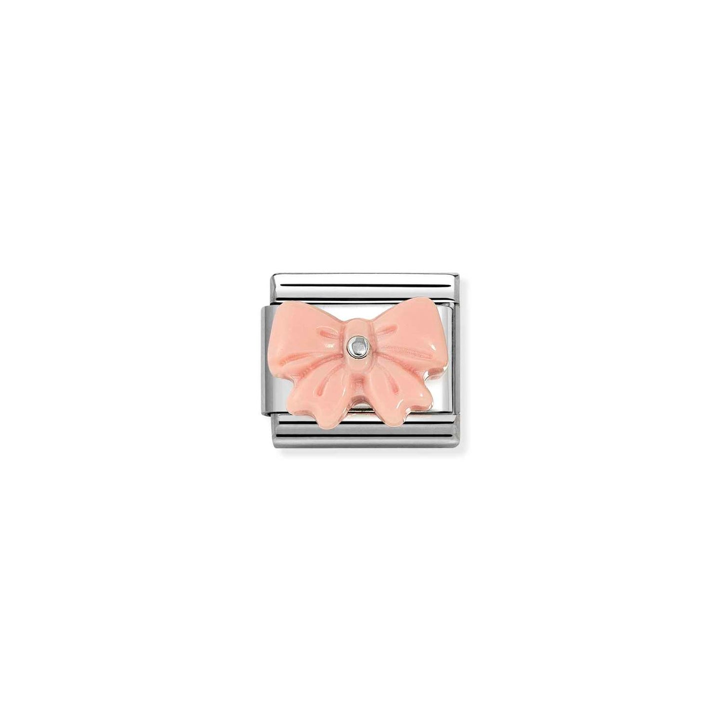 330509/21 Composable Classic Sterling Silver and Stone BOW Pink Synth Link