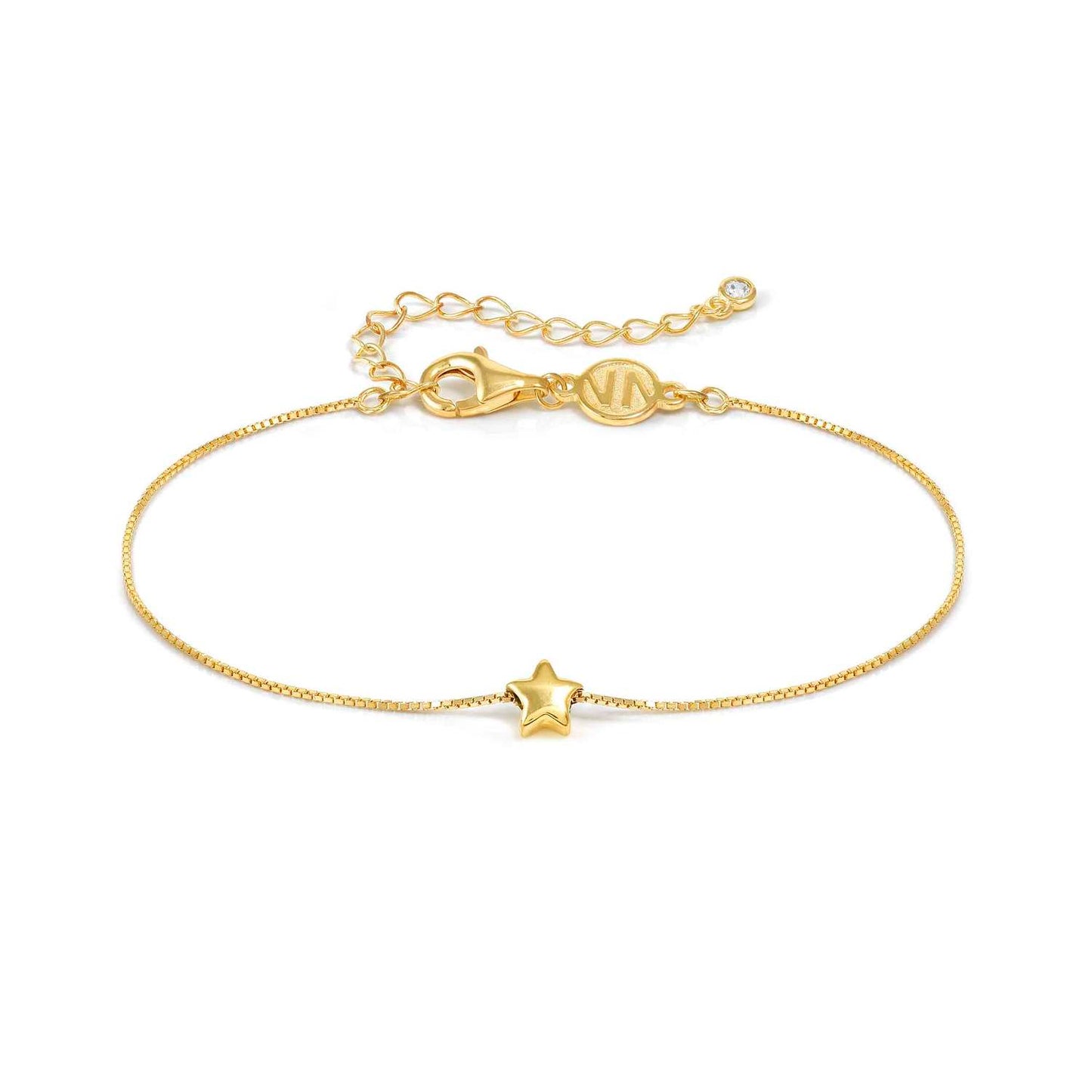 241302/009 Armonica Sterling Silver & 18ct YGP Star Bracelet