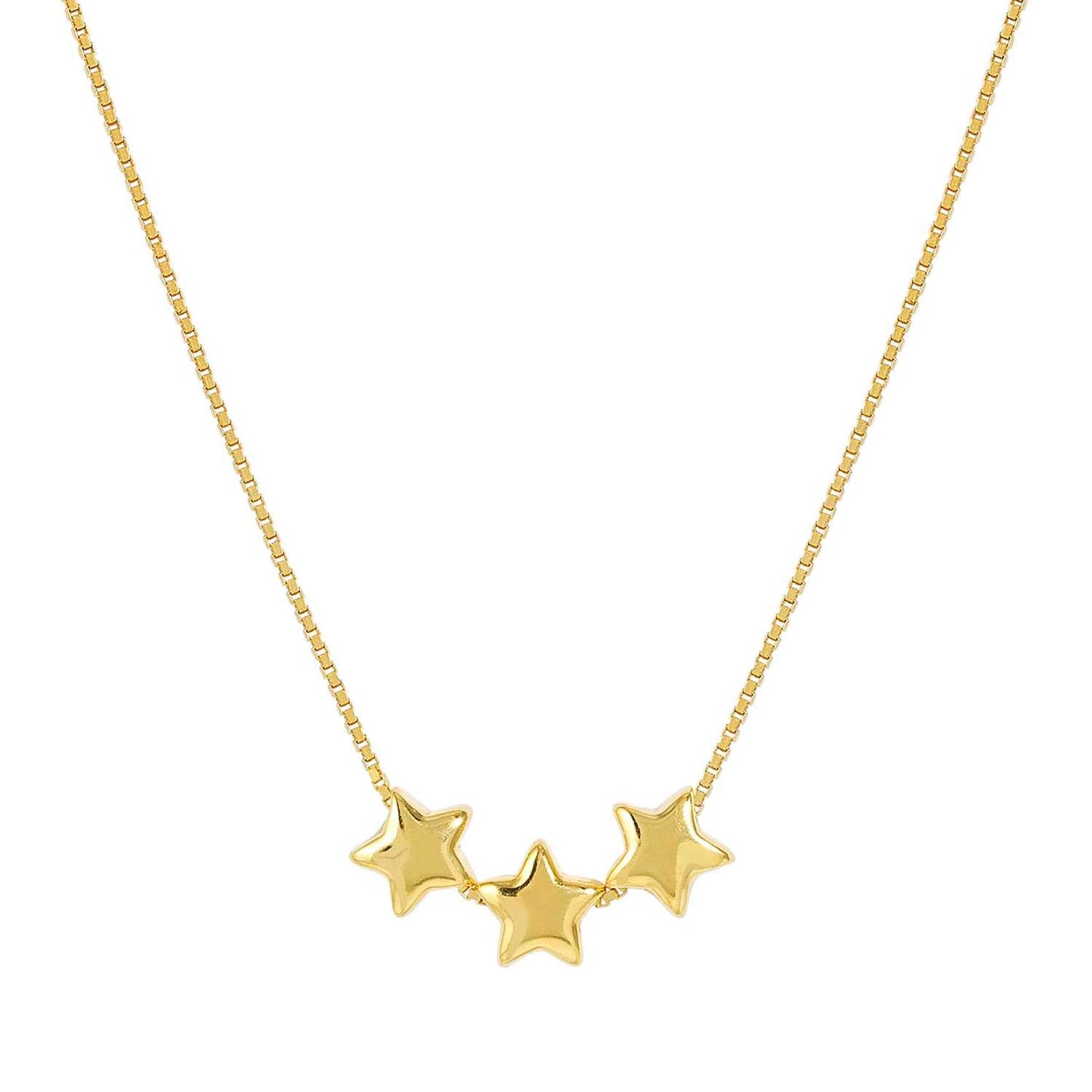 241305/009 Armonica Sterling Silver & 18ct YGP Necklace with 3 Stars