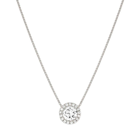 241402/010 SeiDivina Sterling Silver & CZ Necklace