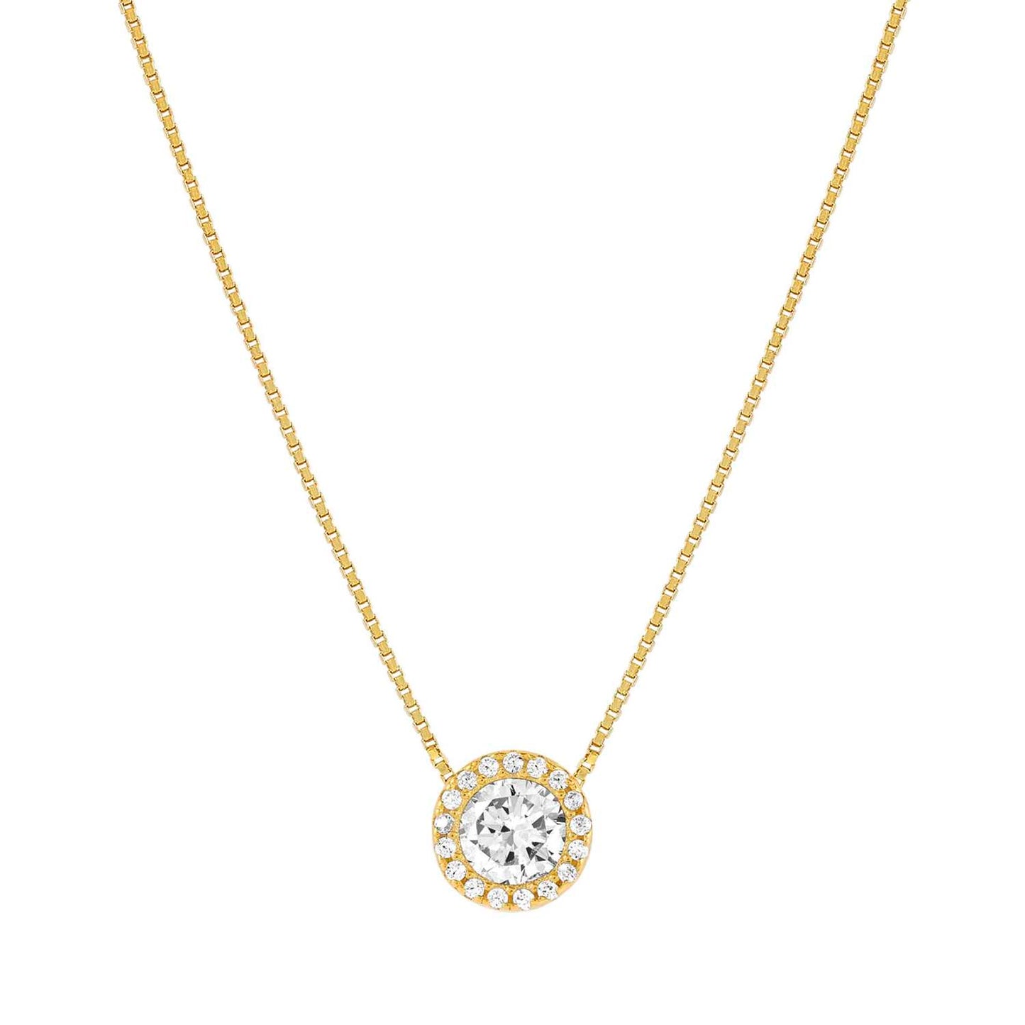 241402/012 SeiDivina Sterling Silver & 18ct Yellow Gold Plated CZ Necklace