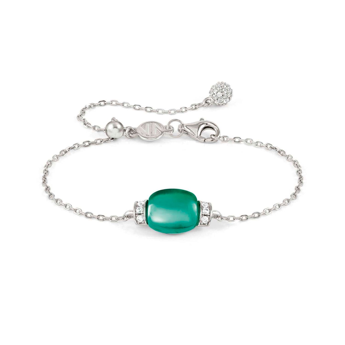 241502/041 MyRadiance Cabochon Cut Paraiba Tourmaline Stone CZ Bracelet