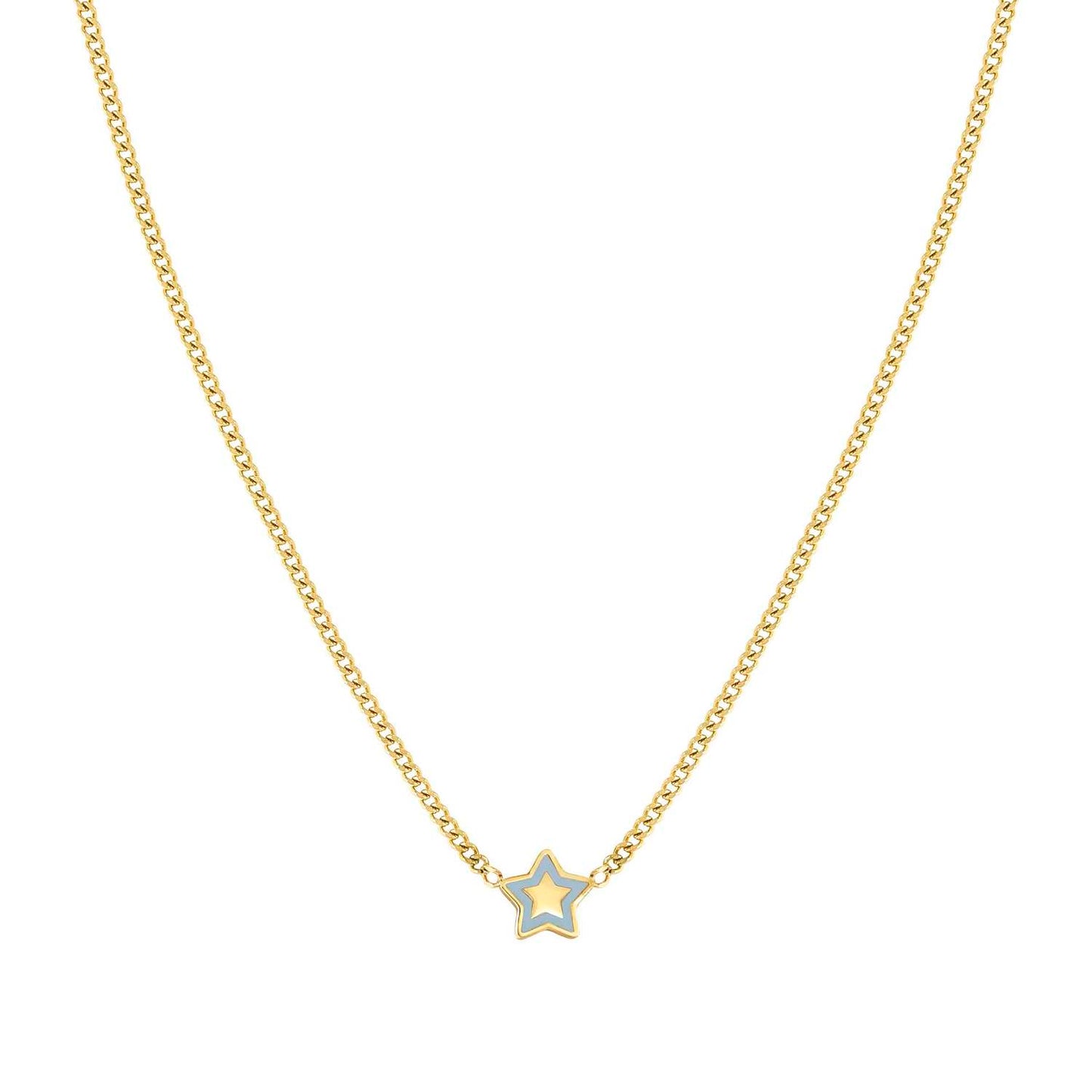 FAIRYICONS Steel Yellow PVD Star Enamel Necklace 134108/023