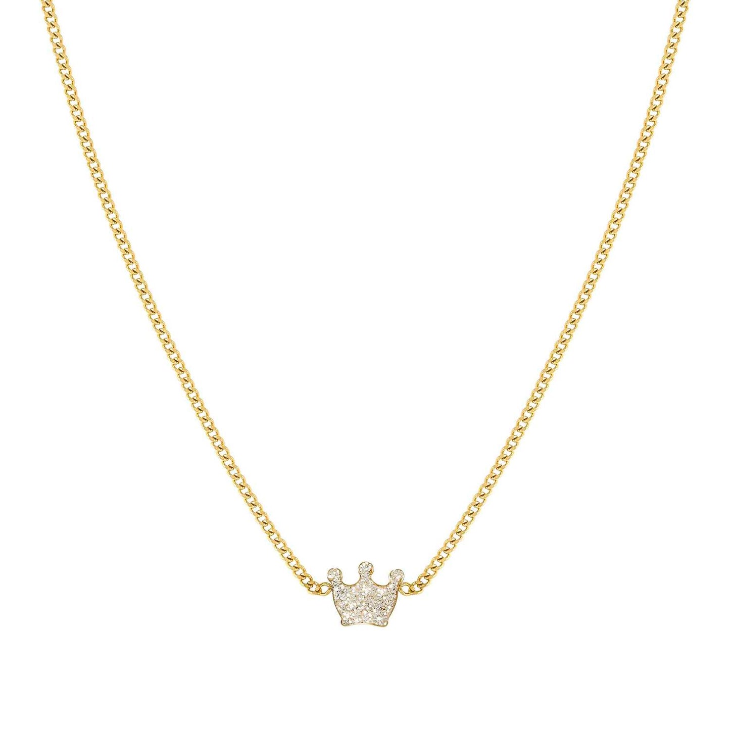 FAIRYICONS Steel Yellow PVD Crown Enamel Necklace 134108/039