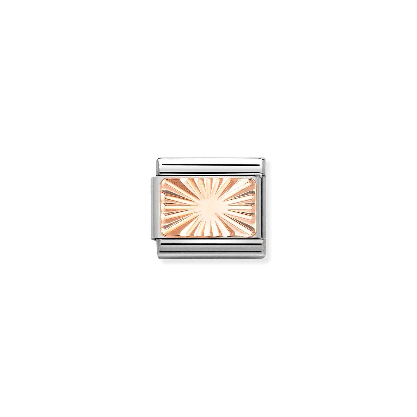 Etched Plate Composable Link with 9ct Rose Gold 430101/56