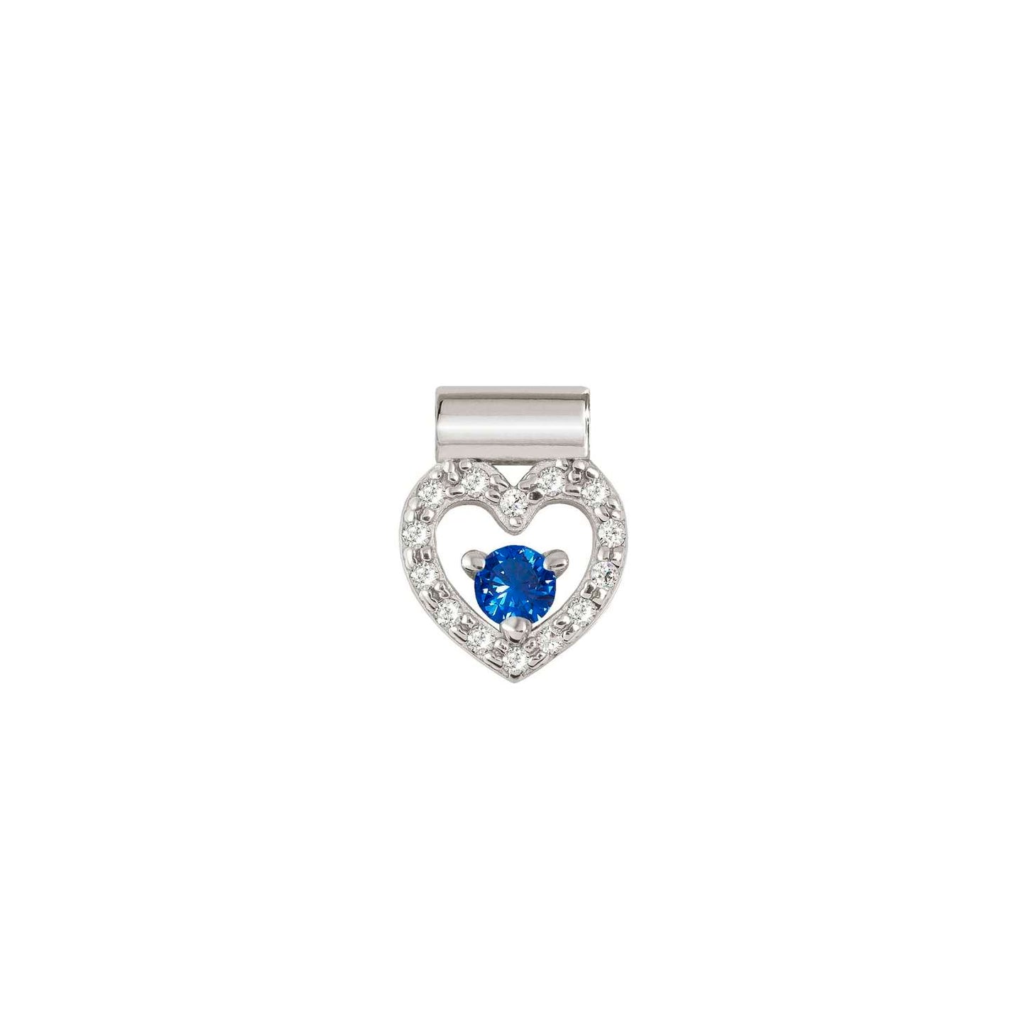 SeiMia White CZ Heart & Blue CZ Charm 148870/012