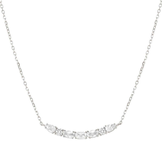 Silver White CZ Colour Wave Aurora Necklace 149857/031