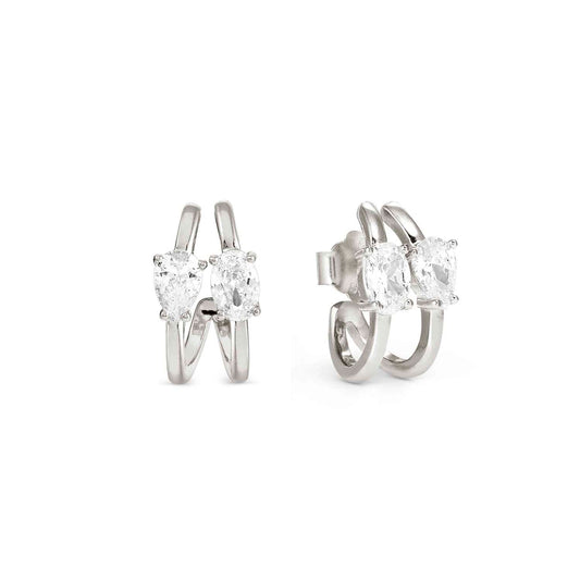 Silver White CZ Hoop Earrings 149859/031