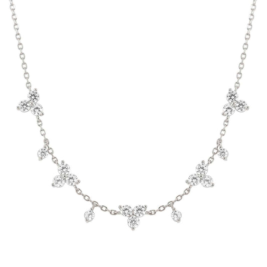 Silver CZ Life Bouquet Necklace 242507/010
