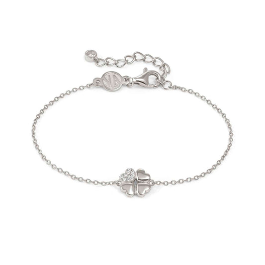 Four Leaf Clover Silver & CZ Petit Sparkle Bracelet 242300/001