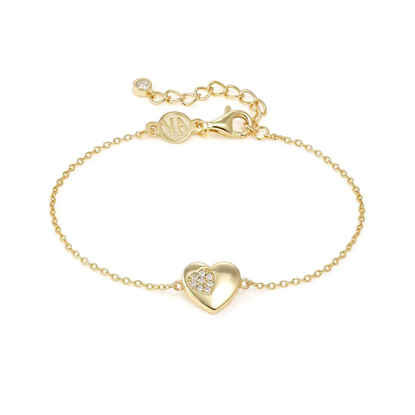Heart Silver YGP & CZ Petit Sparkle Bracelet 242300/006