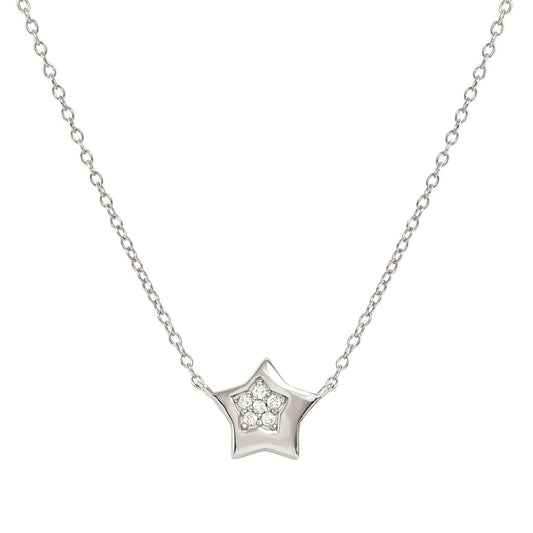 Star Silver & CZ Petit Sparkle Necklace 242303/007