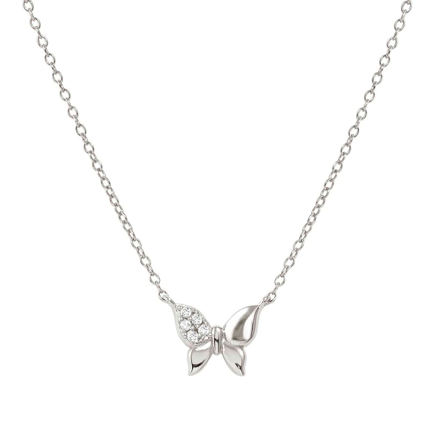 Butterfly Silver & CZ Petit Sparkle Necklace 242303/040