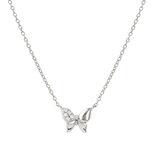 Butterfly Silver & CZ Petit Sparkle Necklace 242303/040