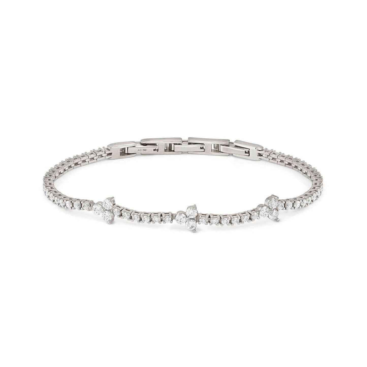 Silver CZ Tennis Life Bouquet Bracelet 242506/010