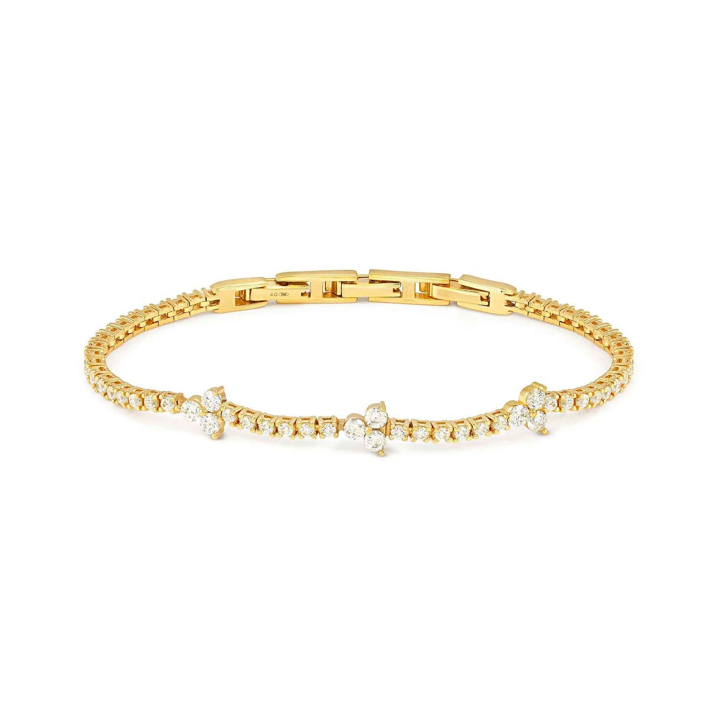 Silver YGP CZ Tennis Life Bouquet Bracelet 242506/012