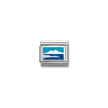 330206/41 Classic Silver and Enamel Vesuvio Link