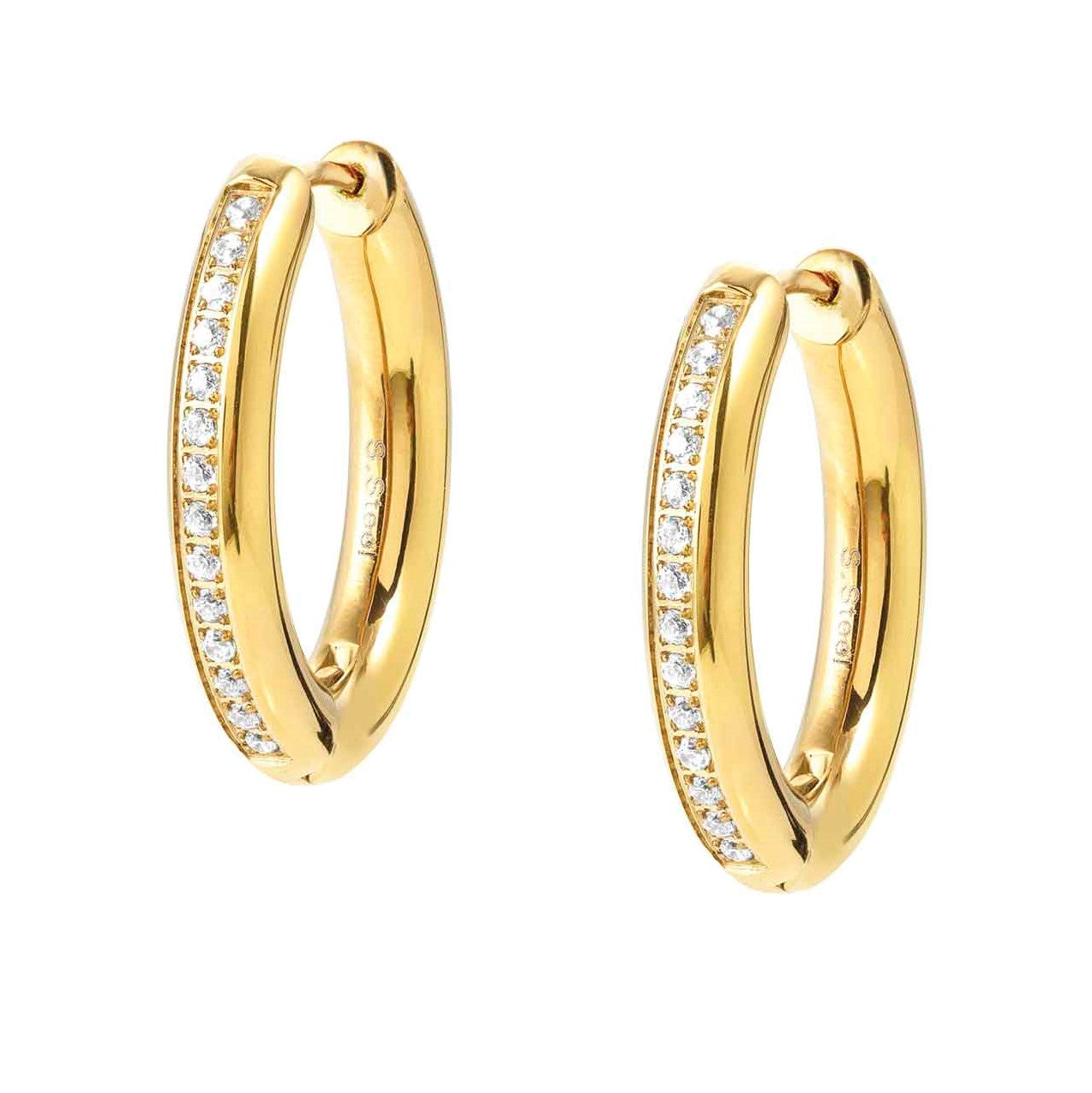 AFFINITY earrings,steel, cz Yellow Gold 028607/012