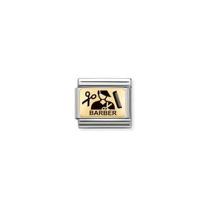 030166/13 Composable 18ct Gold Yellow Plate with engraved Barber