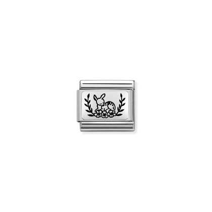 330111/17 Composable Classic Silvershine Link DEER with Flowers