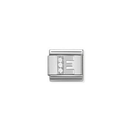 330301 Classic Silver Letter with CZ Stones Link
