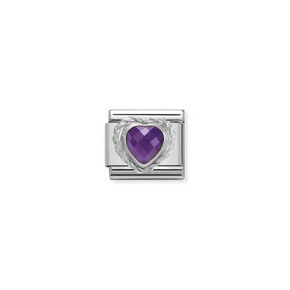 330603/001* Classic Shine Purple CZ Twisted Edge Heart Link