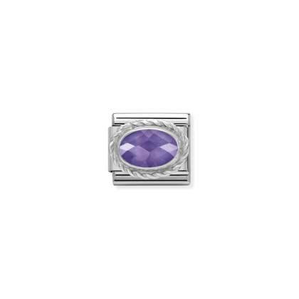 330604/001 Classic Shine Oval Purple Faceted Stone Link