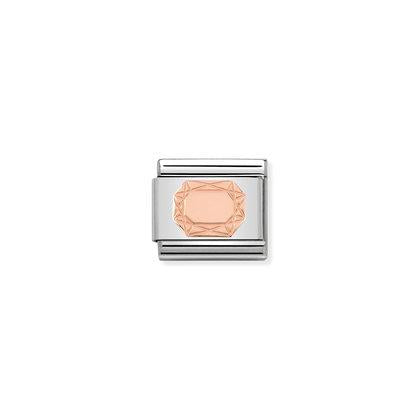430104/20D Classic Rose Gold Emerald Diamond cut link