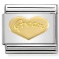 030162/34D Classic  Steel &18ct Gold  Heart Groom