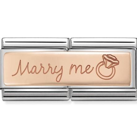 430710/03 Classic 9ct Rose Gold Double Engraved MARRY ME