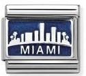 330208/20 CL OXIDIZED PLATES steel? enamel & silver MIAMI Skyline (America)
