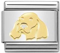 030162/55 Classic SYMBOLS, steel & 18k gold Dog