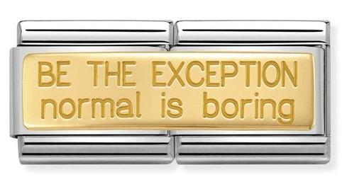 030710/23 Classic DBL ENGRAVED steel 18k gold BE THE EXCEPTION