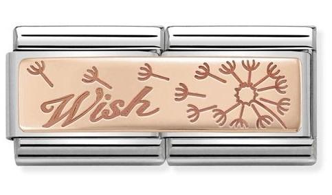 430710/19D Classic DBL ENGRAVED S/steel,9kRose gold  Wish with dandelion