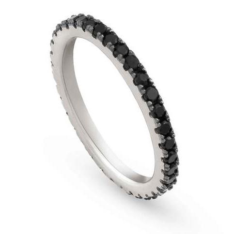 147900/010/008D EASYCHIC ring,925 silver CZ BLACK Silver finish Size17
