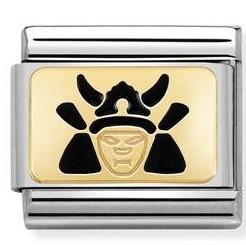 030287/12D Classic,S/steel , enamel,18k gold, Samurai warrior