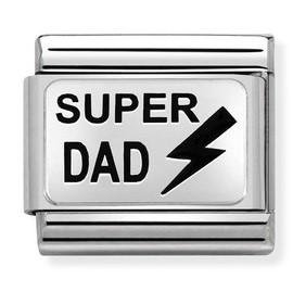 330208/32 Classic,S/steel, enamel,silver. Super Dad