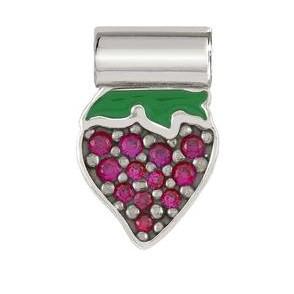 147124/002D SeiMia ,silver, cz, enamel COLOURED Strawberry