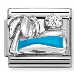 330305/18 Classic Silver Palm Beach with CZ Link